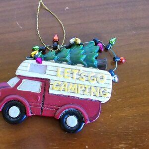 Lets Go Camping Truck and Christmas Tree Ornament